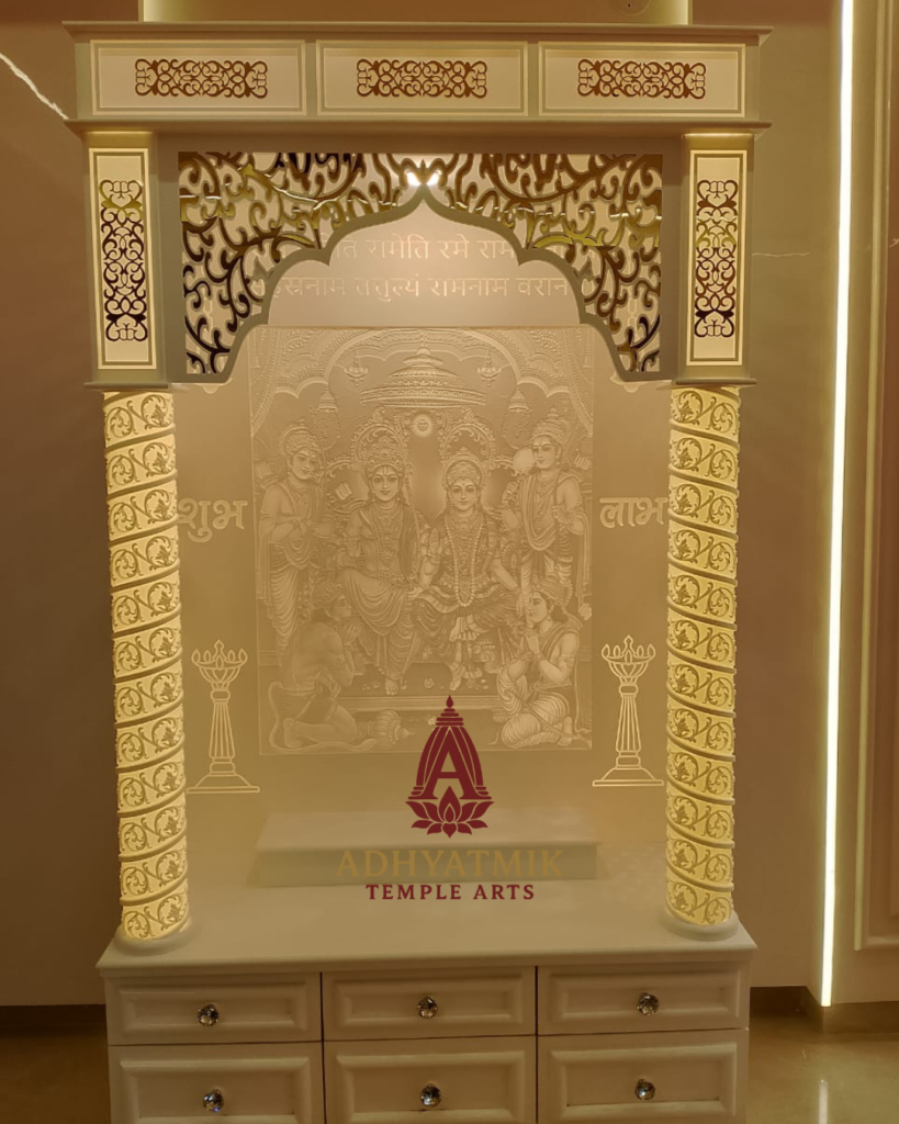Ram Pariwaar Korian MANDIR WITH light- adhyatmiktemplearts.com