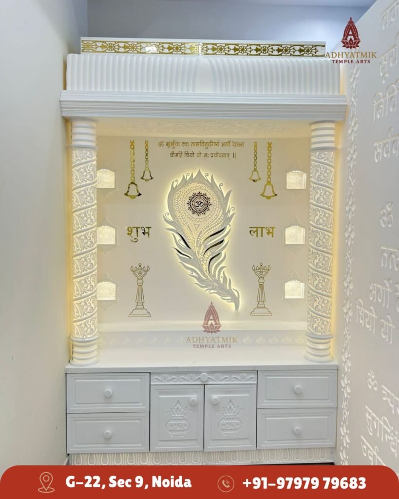 Mor Pankh Corian Marble Mandir img1- adhyatmik temple arts