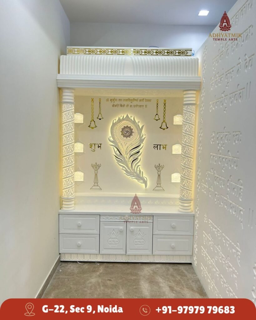 Mor Pankh Corian Marble Mandir img2- adhyatmik temple arts