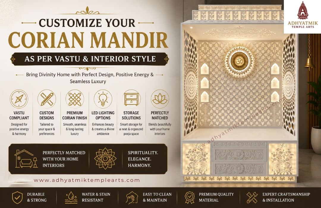 Customize Your Corian Mandir as Per Vastu & Interior Style