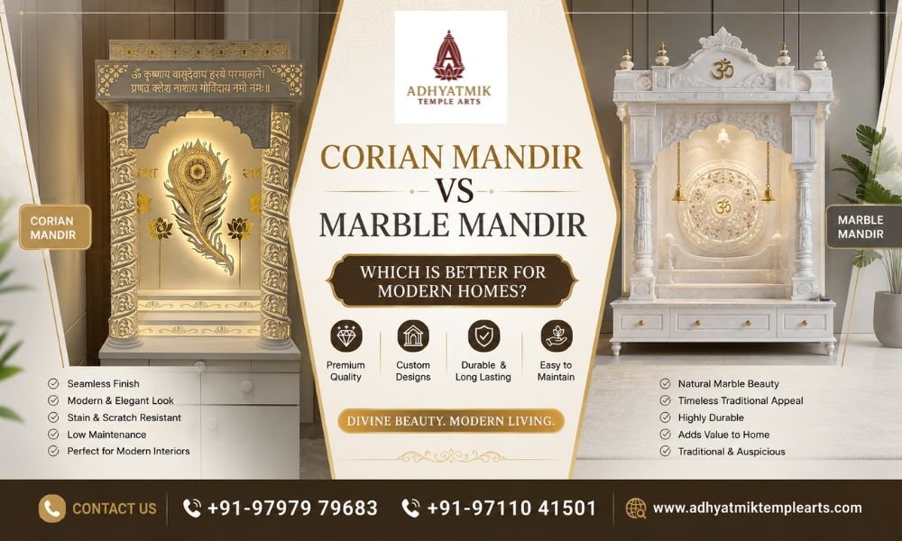 Corian Mandir vs Marble Mandir: Which Is Better for Modern Homes?