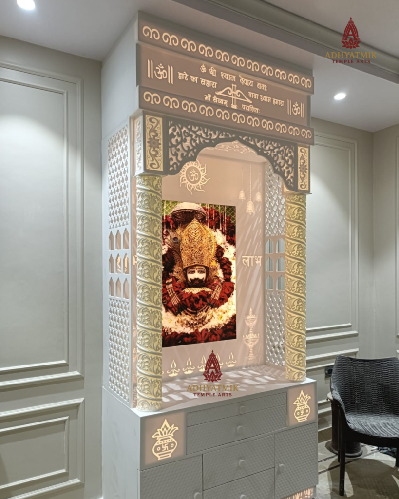 Khatu Shyam Custom Corian Mandir 2 - Adhyatmik Temple Arts