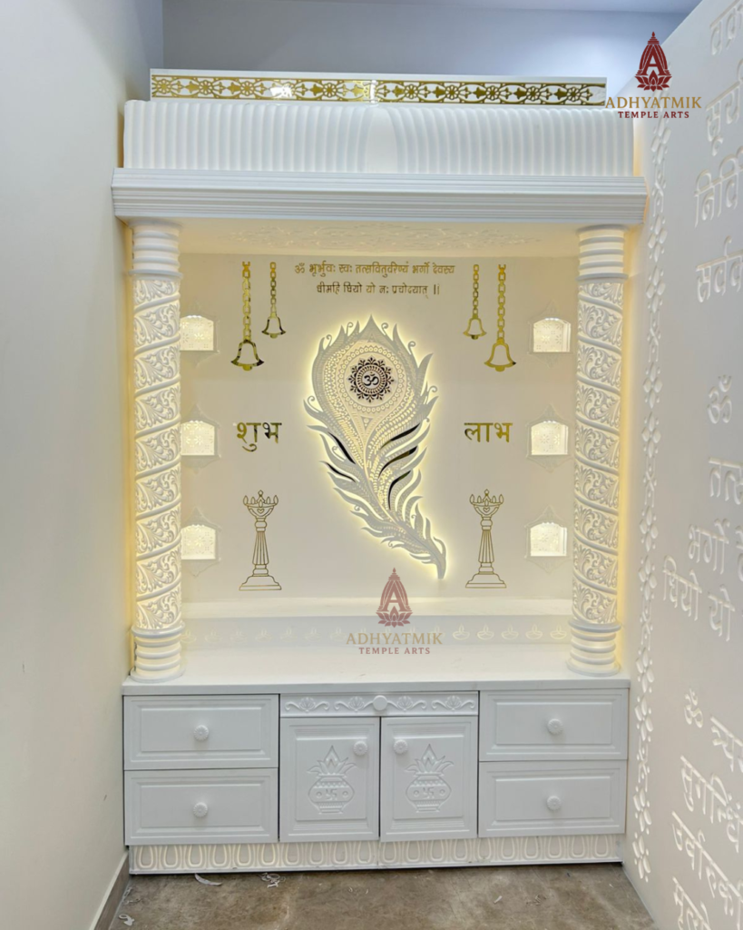 Mor Pankh Custom Corian Mandir 2 - Adhyatmik Temple Arts