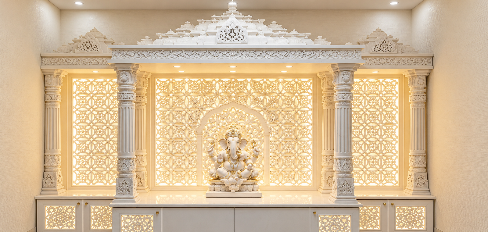 Premium Customized Corian Marble Mandir