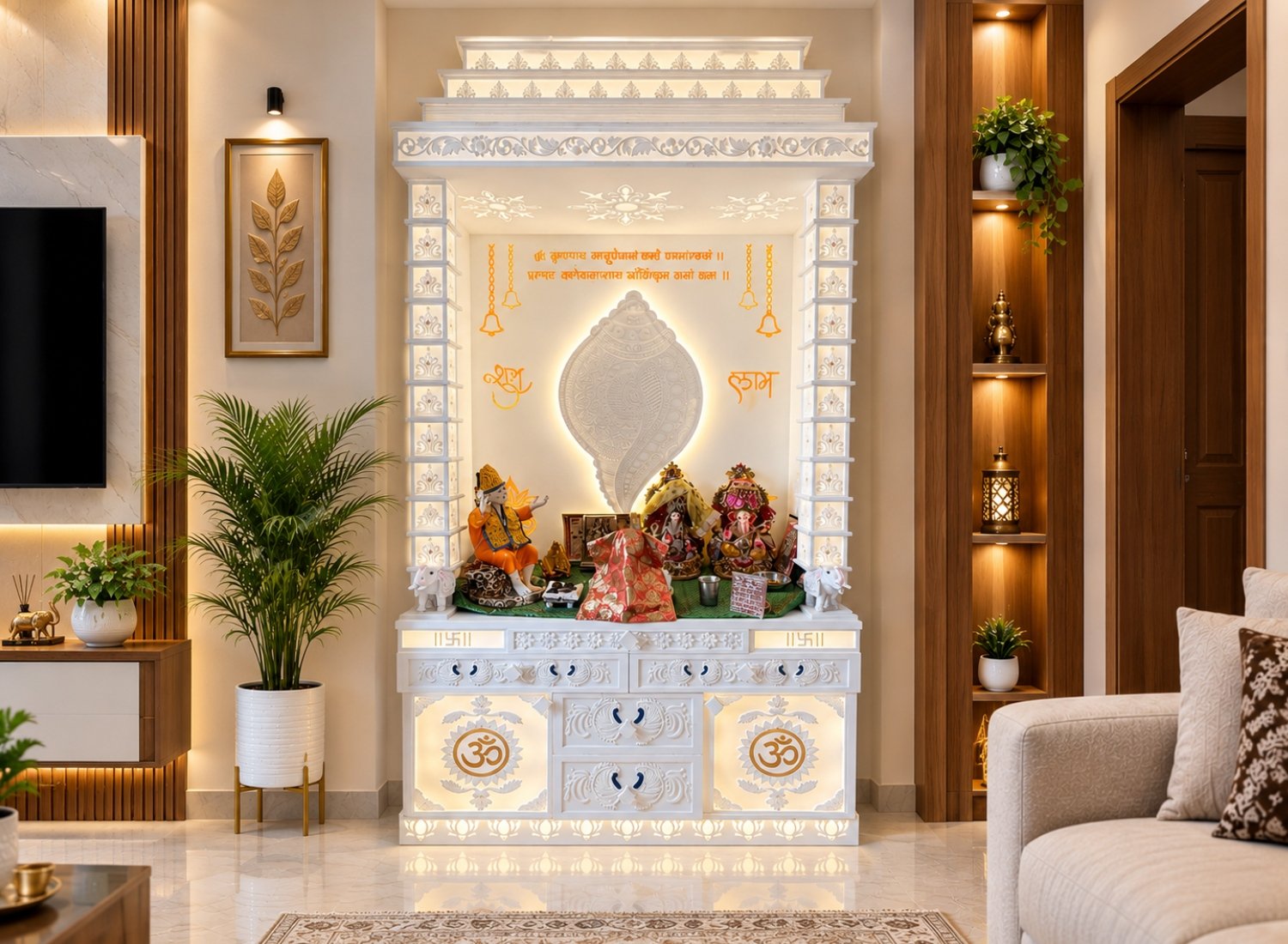 Premium Corian Mandir